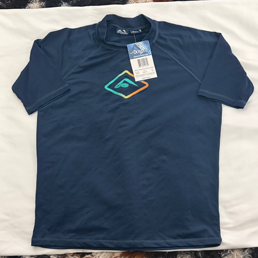Kanu Surf Navy Rash Guard with Colorful Logo